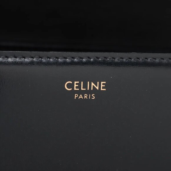 AUTHENTIC Celine Triomphe teen Leather crossbody Shoulder bag Black - Picture 4 of 11